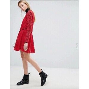 New NWT Sportmax Code Bosforo Size M Red Lace Dress